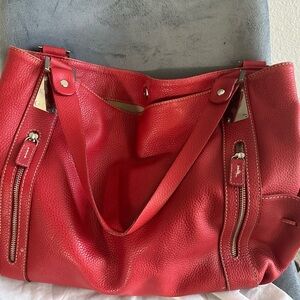 Red large handbag